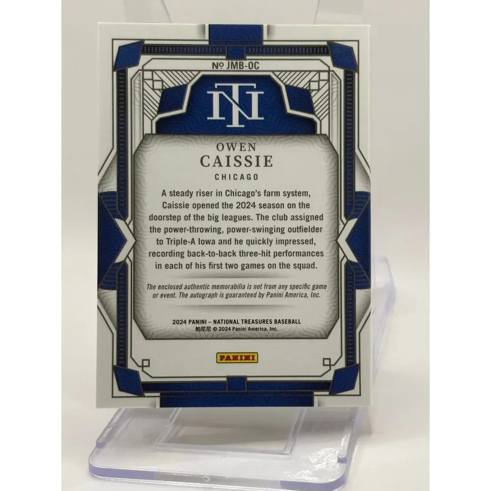 2024 National Treasures Owen Caissie Jersey Patch Auto Booklet 4/35 SP Cubs